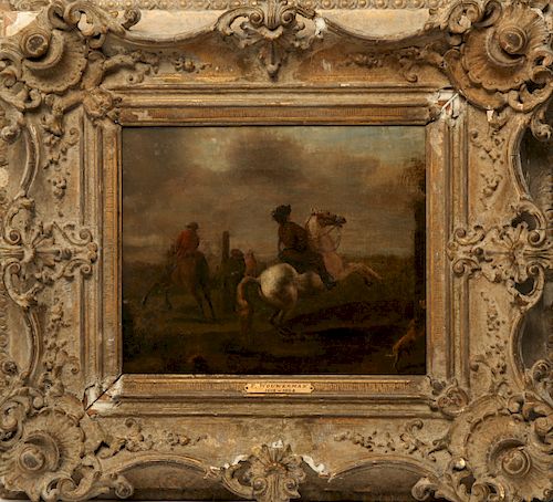 Philips Wouwerman Men on Horseback Oil on Canvas