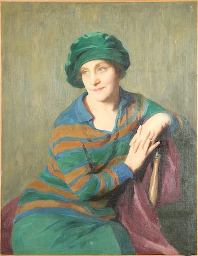 Alphaeus P. Cole Portrait of a Woman Oil on Canvas