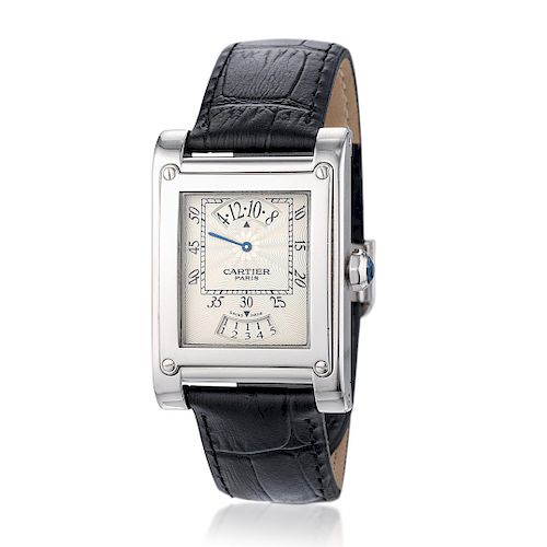 Cartier Tank-A-Vis Jumping Hour Paris Privee in 18K White Gold