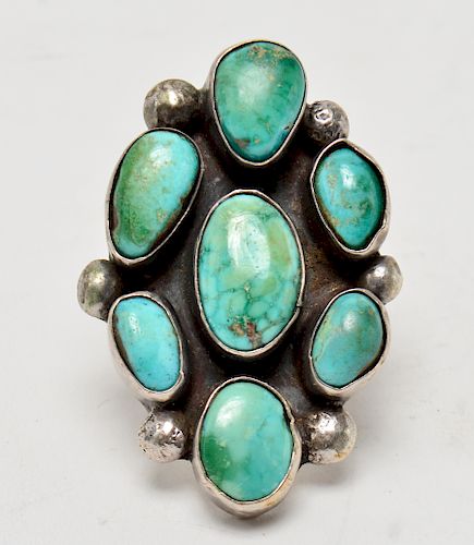 Southwest Native American Silver & Turquoise Ring