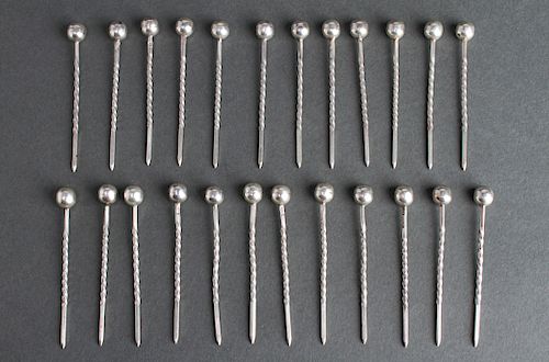 Taxco Sterling Silver Hors D'oeuvre Picks, Set 24