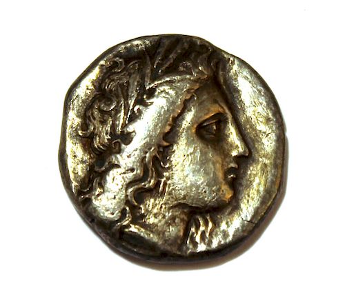 Ancient Roman Republic Silver Coin w Wheat