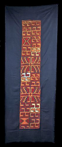 Colorful Proto Nazca Textile Turbante w/ Swastikas