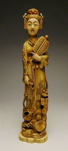 19th c. carved ivory statue