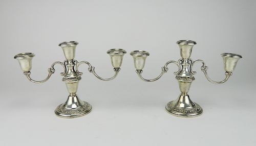 Pair of Gorham sterling silver candlesticks