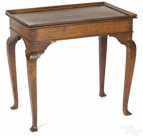 George III oak tea table, late 18th c., 27 3/4'' h