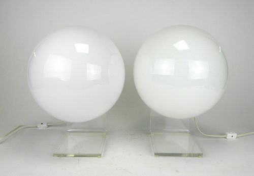 Pair of Mid-Century modern lucite lamps