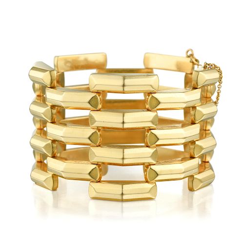 Wide Gold Stampato Bracelet