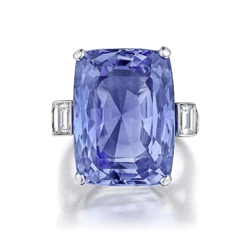 30.64-Carat Sapphire and Diamond Ring
