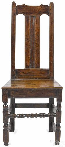 George I oak wainscot dining chair, mid 18th c.