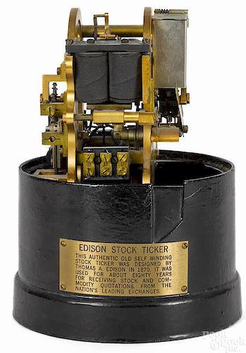 Edison stock ticker tape machine, early 20th c.,