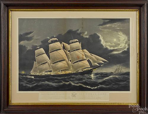 N. Currier lithograph, titled Clipper Ship Dread