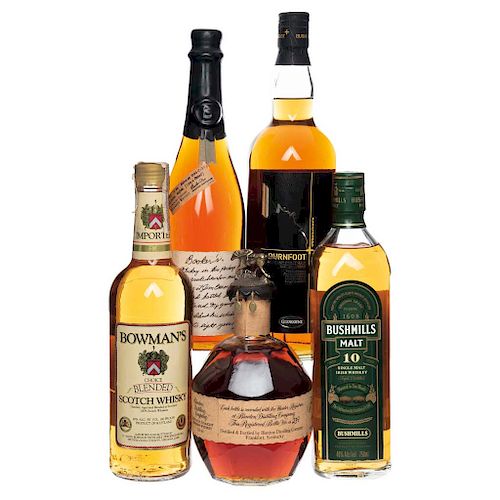 Whisky y Bourbon de Scotland, Ireland y U.S.A. a) Burnfoot. Single Malt. Scotland. b) Bowman's. <I...