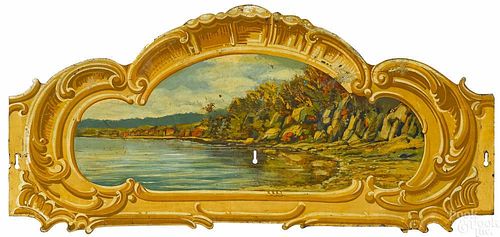 Eleven painted tin carousel panels, ca. 1900, pur