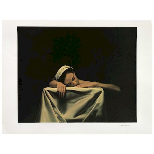 SANTIAGO CARBONELL, Muchacha dormida (“Sleeping Girl”), Signed, Lithography offset 44 / 250, 15.7 x 19.6” (40 x 50 cm)