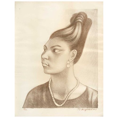 RAÚL ANGUIANO, Untitled, Signed and dated 1957, Lithography 29 / 62, 20.4 x 16.5” (62, 52 x 42 cm)