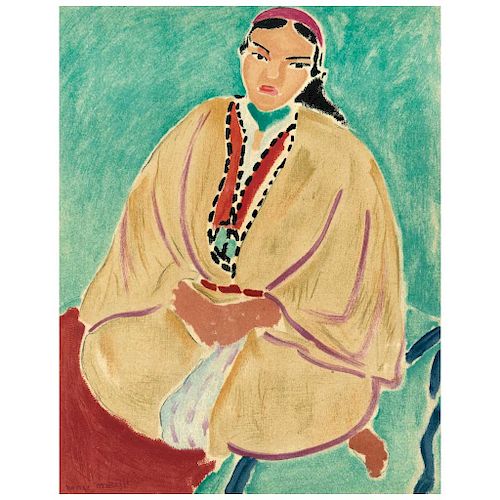 HENRI MATISSE, Zorah: La Robe Jaune, Signed in iron, Offset lithography without printing number, 8.6 x 6.8”(22 x 17.5 cm)