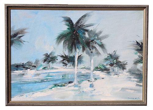 Charles Gruppe (B. 1928) Florida Palm Trees