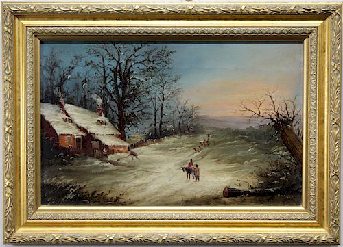 Signed, European School 19th C. Winter Landscape