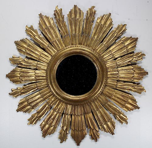 'Danby' Italian Carved Wood Starburst Mirror
