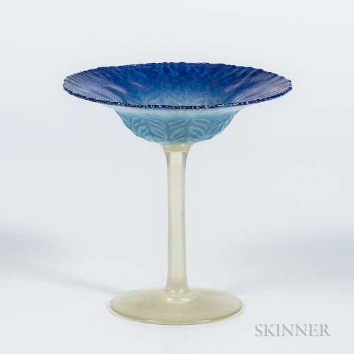 Tiffany Studios Blue Feather Compote