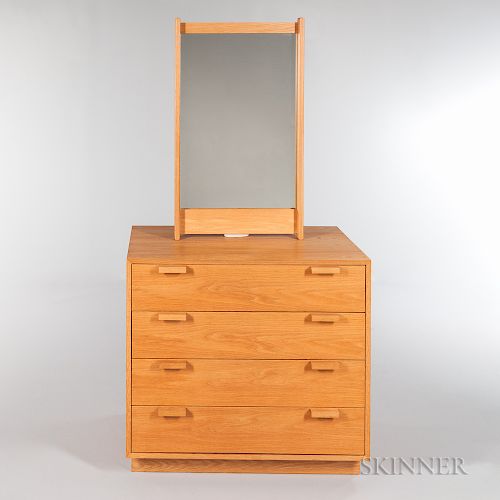 Charles Webb Oak Chest of Drawers and Mirror