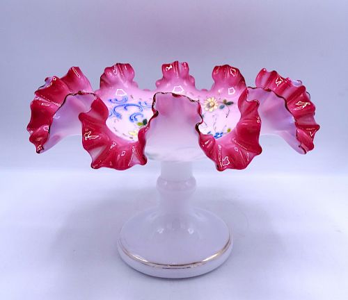 RUFFLED GLASS COMPOTE 