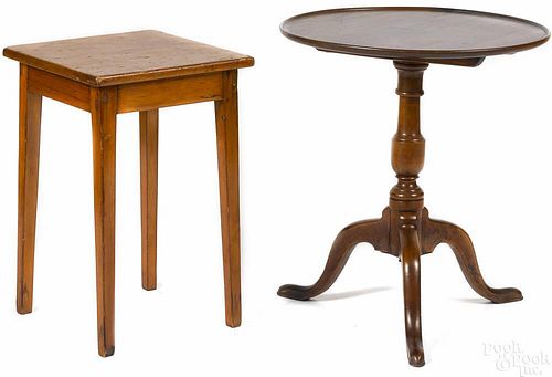 Georgian candlestand, 19th c., together with a pi