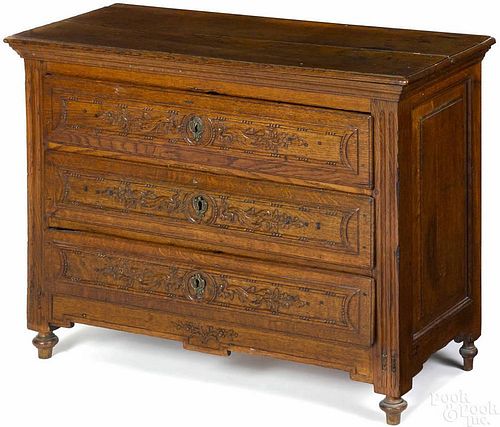 French oak child's chest of drawers, 19th c., 23