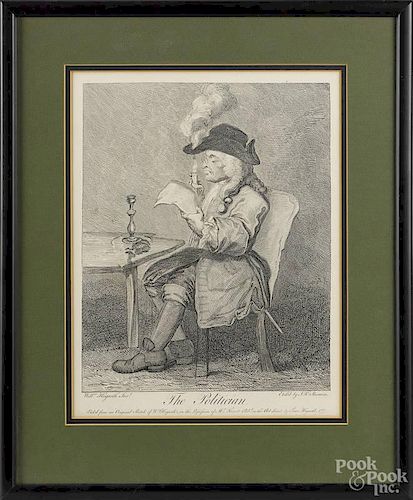 Restrike William Hogarth, engraving, titled The Politician, 13'' x 10 1/2''.