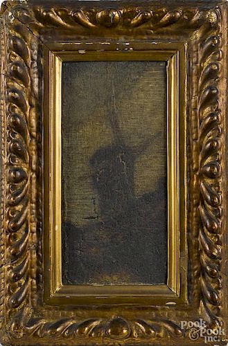 Continental, 18th c., oil on panel of a windmill, initialed verso A.M.A., 10'' x 4 3/4''.
