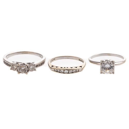 A Trio of Ladies Vintage Rings in 14K & 10K