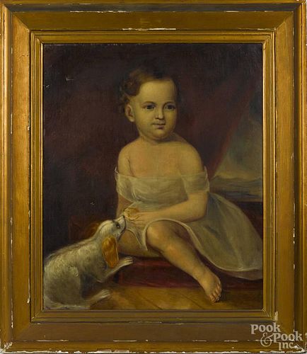 American oil on canvas portrait of Robert Wilson Fatzinger (1845-1898) of Waterloo, New York