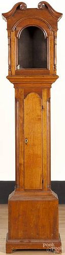 Pennsylvania Chippendale walnut tall clock case, late 18th c., 89'' h.