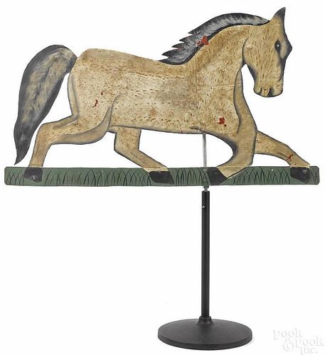 Painted sheet iron horse weathervane, 20th c., 23