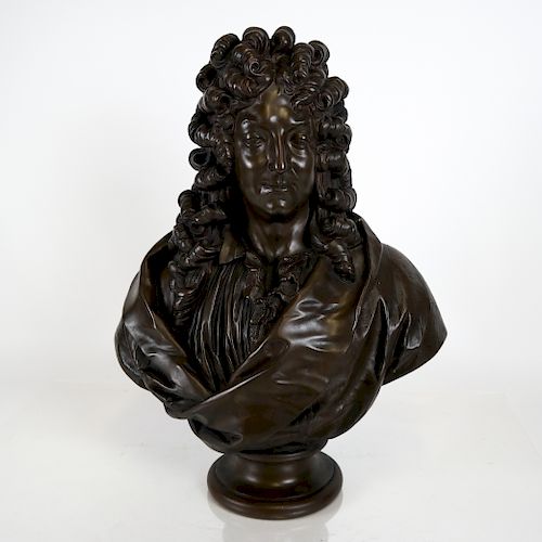 Bronze Bust. (Louis XIV?); Barbedienne Foundry