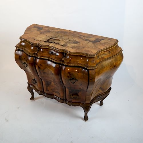 Continental Olivewood Bombe Commode