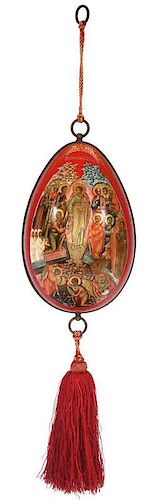 EXCEPTIONAL RUSSIAN LACQUER EASTER EGG