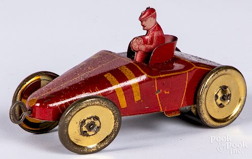 Mohawk tin lithograph wind-up race car