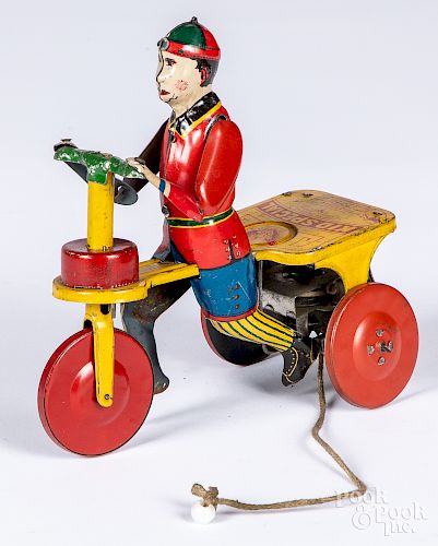 B & R Kid Special tin lithograph wind-up scooter