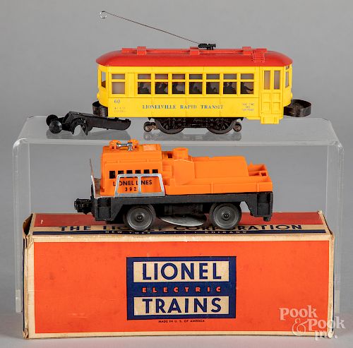 Two Lionel train cars