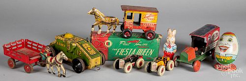 Group of tin lithograph toys