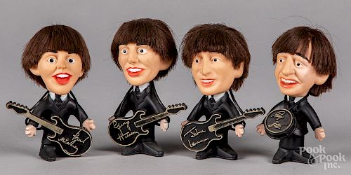 Set of four Nems rubber Beatles dolls