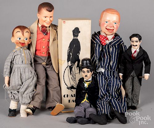 Five character dolls