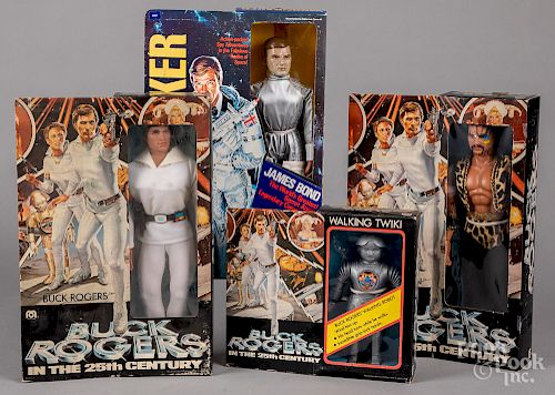 Three 1979 Mego Buck Rogers dolls, etc.