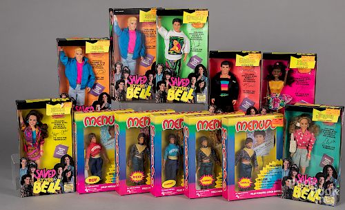 Twelve boxed TV personality dolls