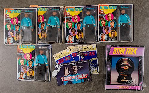 Five 1974 Mego Star Trek Spock dolls, etc.