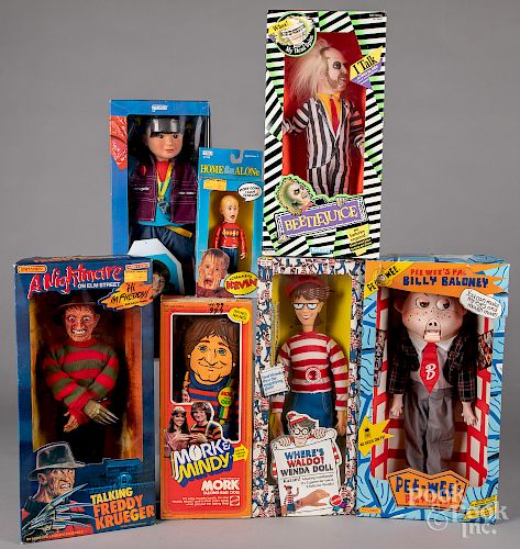 Seven TV and movie personality character dolls