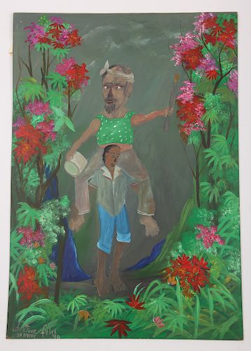 LaFortune Felix (Haitian, 1933-2016) "Ceremonie", 1990