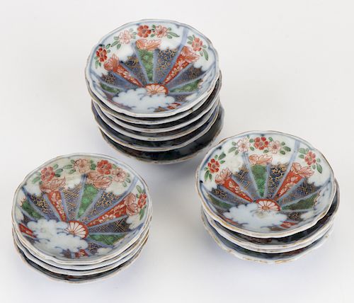 Group of Antique Asian Porcelain Decorated Miniature Plates
